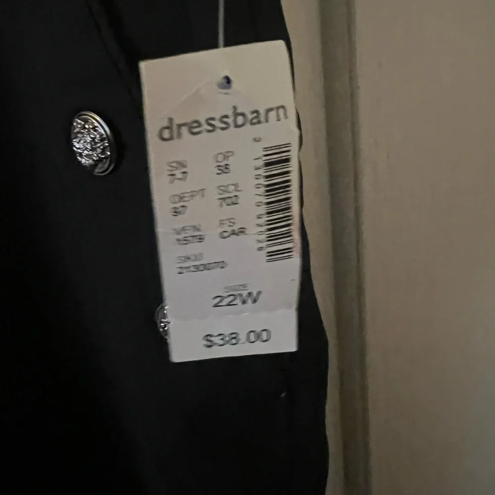 dressbarn Women's Black Skinny Pants with Silver Button Details - Picture 3 of 5